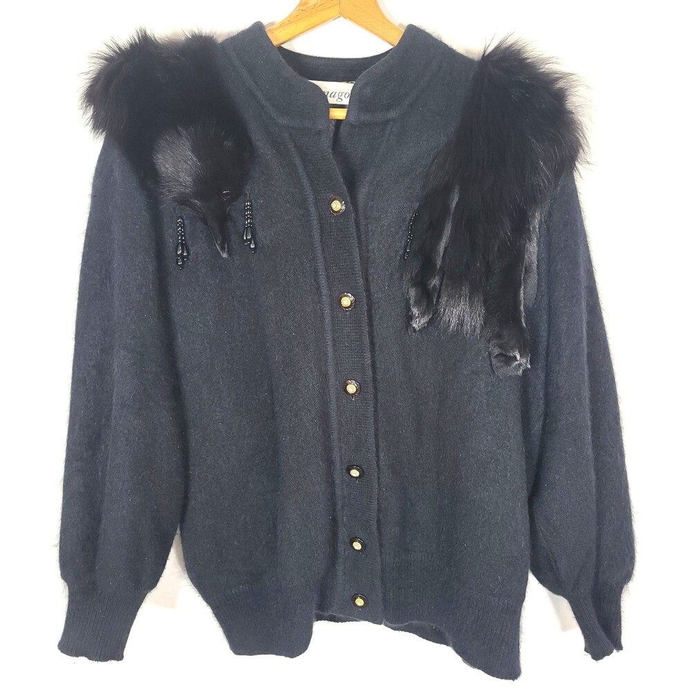 Rare Vintage 40s Imago Fox Stole Cardigan